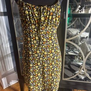 Forever 21 Black/Yellow Floral Sundress